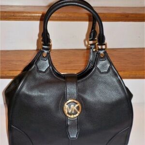 Michael Kors Black and Gold Shoulder Bag